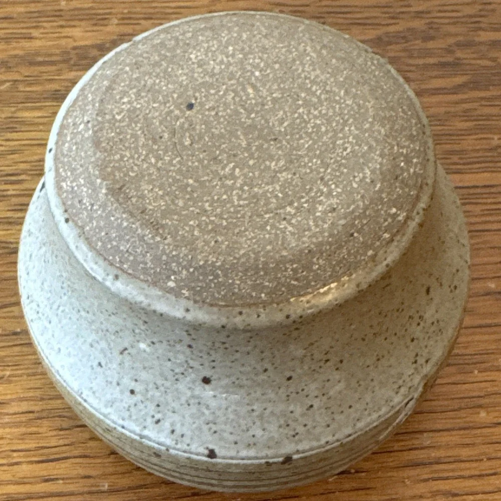 Handmade Pottery Honey Pot Jar with Lid Stoneware Rustic Speckled Glaze 5